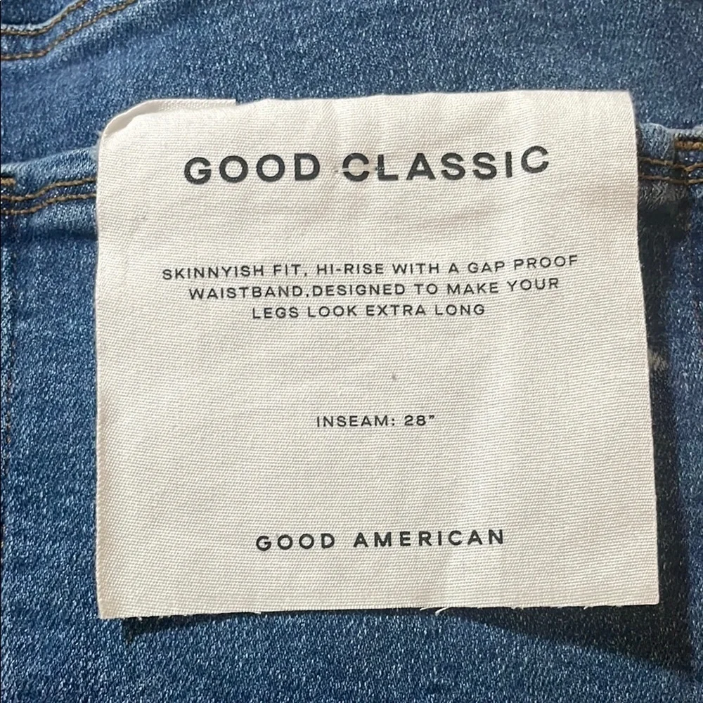 Women's New Good American Good Classic High Rise Skinnyish Fit Jeans Plus Size